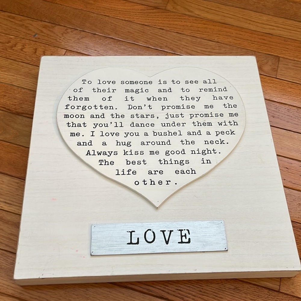 Never Used! Kirkland’s Love Wall Art 16x16x1.5
